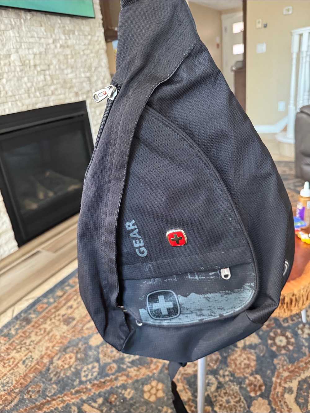 Swissgear Black Crossbody Sling Bag Backpack RFID Pocket
